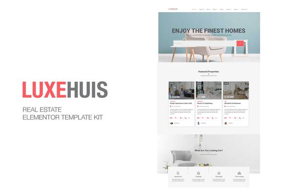 Luxehuis - Immobilien-Elementor-Vorlagen-Kit